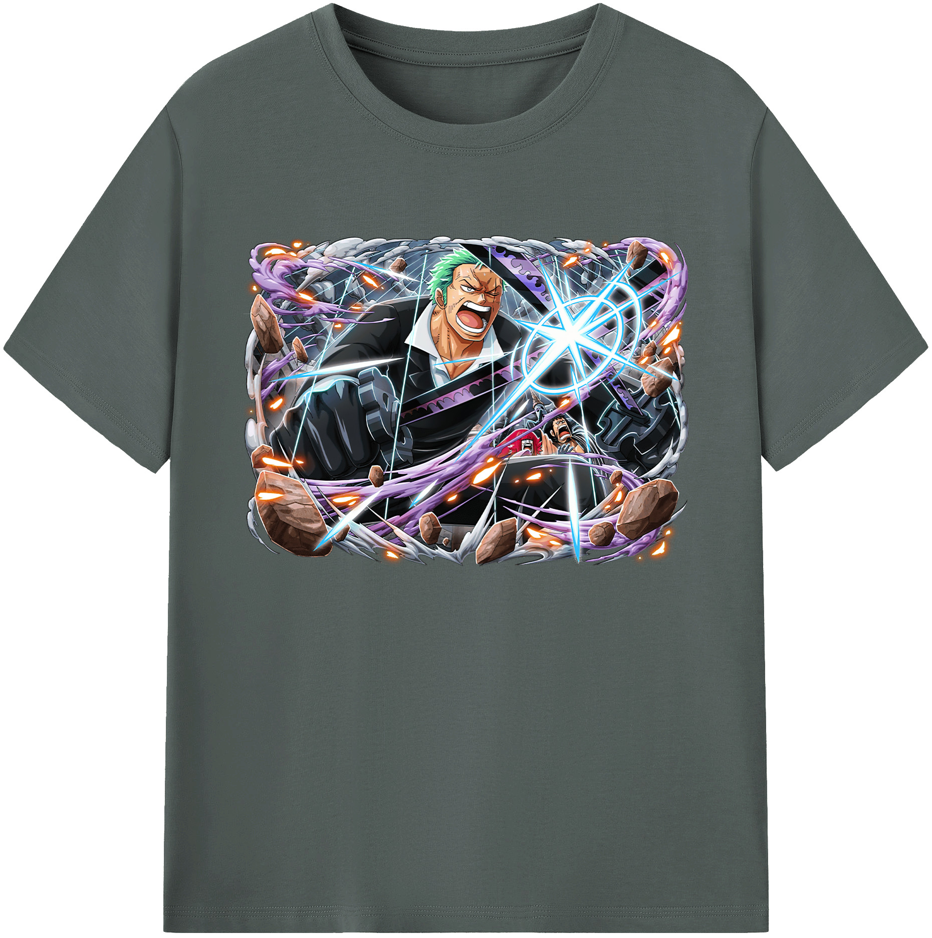 ワンピース ロロノア・ゾロ ONE PIECE Roronoa Zoro 綿100％ メンズ半袖Tシャツ｜肌触りやわらか＆通気性